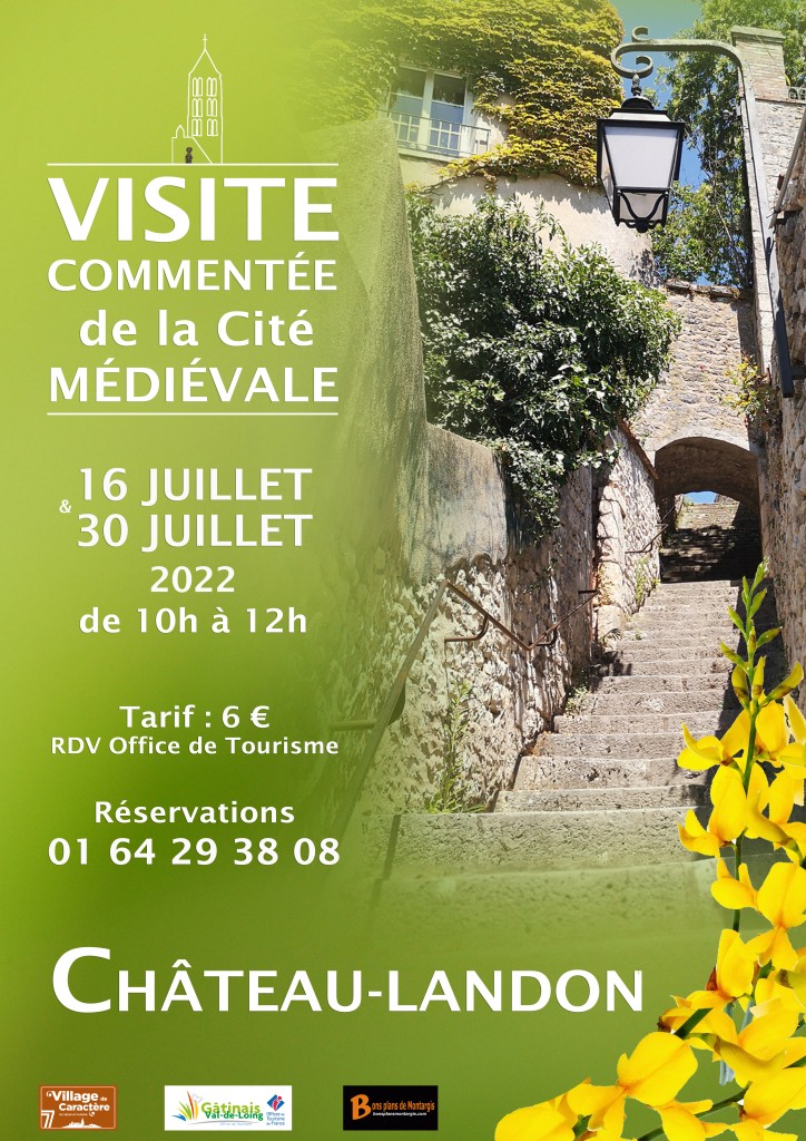 affiche visite commentée Château-Landon juillet 2022