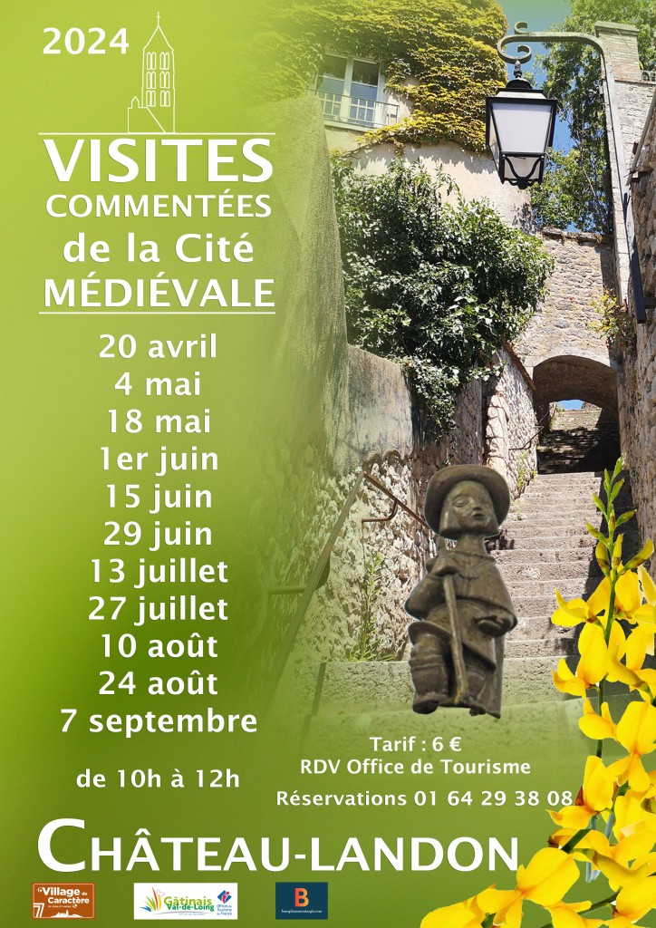 affiche visites commentées Château-Landon 2024